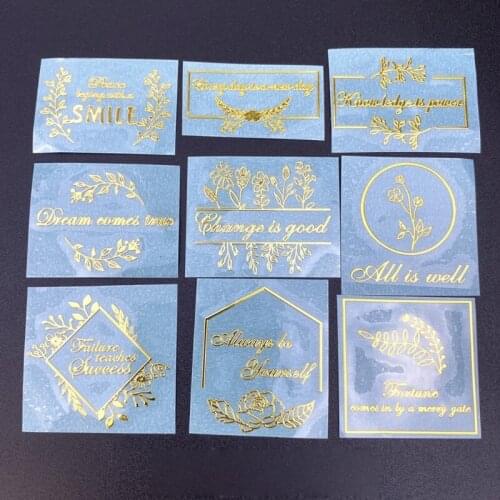 Flower Series Wishes Stickers Epoxy Leaves Metal Stickers English Alphabet Copper Stickers for DIY Crafts Home Decor