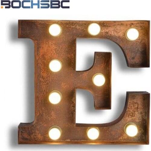 BOCHSBC Cafe Logo E Wall Lamp Art Deco Lamp Letters E LED Lamps Metal Letters Light for Vintage Clothing Store Lampada da tavolo