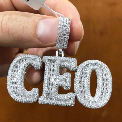 2021 New Arrived Top Quality Cool Hip Hop Bling Men Boy Jewelry Full Iced Out Bling 5A Cubic Zirconia CZ CEO Necklace