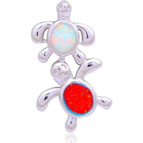 New come cost prices Lovely Tortoise style online Color Fire Opal Silver stamp Pendants for women Fashion jewelry OP464A