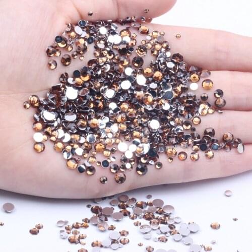 New Coffee Glue On Resin Rhinestones 1000-10000pcs 2-6mm Flatback Non Hotfix Stones DIY 3D Nails Art Phone Cases Decoration