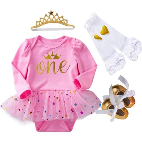 My First Birthday Baby Girls Clothes Romper Newborn Tutu Jumpsuits Bebes Infant party Clothing sets Baby Costumes Romper Outfits