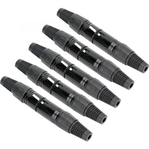 XLR Microphone Adapter Cable Connector Black 3Pin Mini Portable MIC Audio Plug 3Pin Microphone Connector