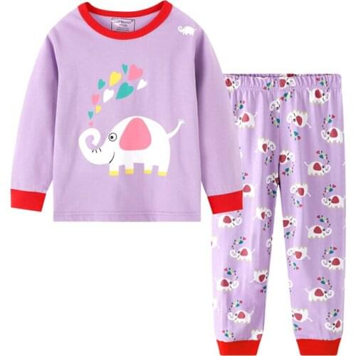 TUONXYE Boys Girls Pajamas Set Children Elephant Cotton Kids Long Sleeves Pijama Baby Sleepwear Clothing Nightwear