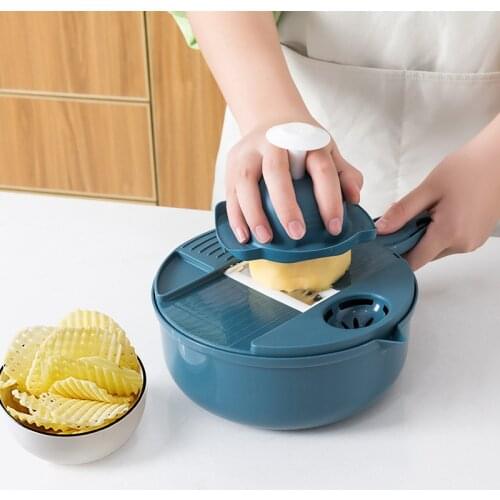 Manual Vegetable Slicer Potatos Peeler Carrots Onion Grater With Drainer Vege Cutter 8 In 1 Multifunctional Kitchen Shredder