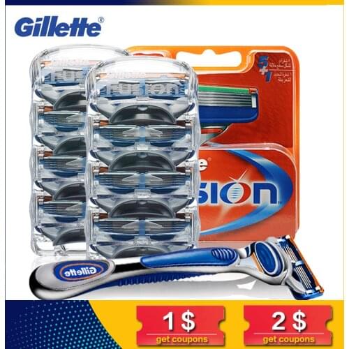Gillette Fusion Razor Blades for Men Sharp Trimmer Straight Razor Case Cover Manual five Layer Shaver Blade Tools