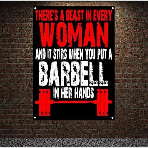 Sports Training Ground Fitness Inspirational Workout Poster Muscular Hunk Tapestry Wall Art Gym Decoration Banners Wall Hanging