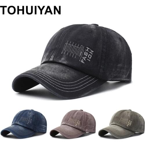 TOHUIYAN Wholesale Cotton Baseball Cap For Men Vintage Dad Hat Casual Washed Caps Unisex Hip Hop Hats Casual Casquette Snapback