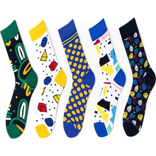 Triangle, dot, cube, basket, Luokou, European and American street fashion creative trend in tube socks C55