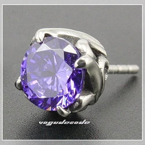 Unique 316L Stainless Steel CZ Stud Earrings 2R061