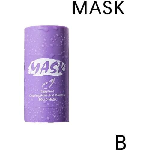 Green Tea Mask Stick Face Care Cleansing Clay Plant Extract Oil Mud Acne Control Mask Moisturizing Eggplant Treatment Y5V7