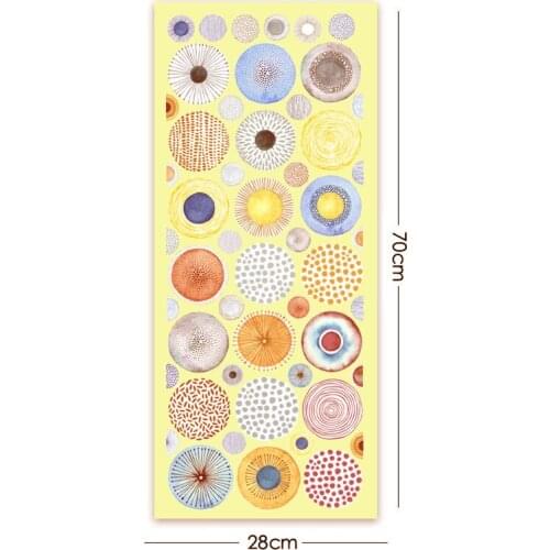 Funny DIY Colorful Circle Wall Sticker for Kids Room Living Room Bedroom Kitchen Wallpaper Fridge Cabinet Mural Decal Home Decor