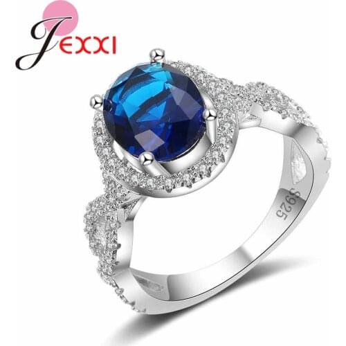 True Love AAA Zircon Austrian Crystal Promise Ring 925 Sterling Silver Wedding Anniversary Rings Bague Jewelry NEW