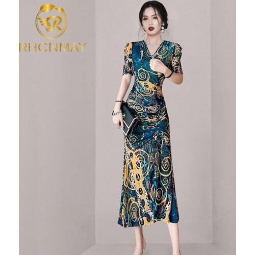 New 2021 Summer Floral Print Lace Up High Waist Chiffon Dress Retro Bohemian Casual Long Dresses Lady Party Vestidos