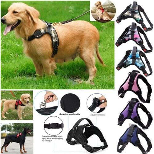 1Pc Mesh Nylon Pet Dog Vest Harness Leash Collar Set No Pull Adjustable Pet Supplies Small/Medium/Large/XL