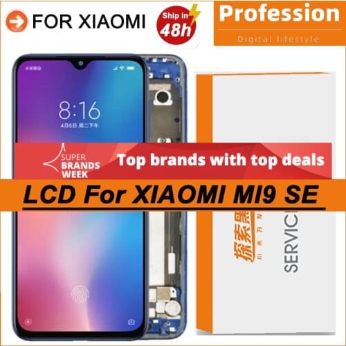 100% Original 5.97'' AMOLED Display with frame for Xiaomi Mi 9 se LCD Touch Screen MI9 SE 9se Repair Parts + Service Pack