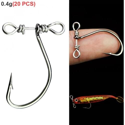 20pcs/lot 2.6cm 0.4g Crank Fishing Hooks High Carbon Steel Sharped Soft Bait Hooks