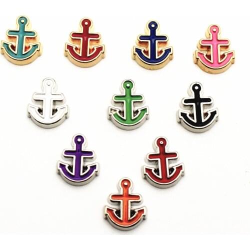 20Pcs/Lot Mixed Color Juice Cup Anchor Floating Charms Hand-made DIY for Glass Lockets