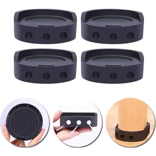 4Pcs Black Protectors Mute Mat Refrigerator Rubber Pads Washing Machine For Anti Vibration Anti-Slip TPR