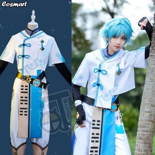 Anime Genshin Impact Chongyun Game Suit White Uniform Cosplay Costume Halloween Outfit For Men New 2020