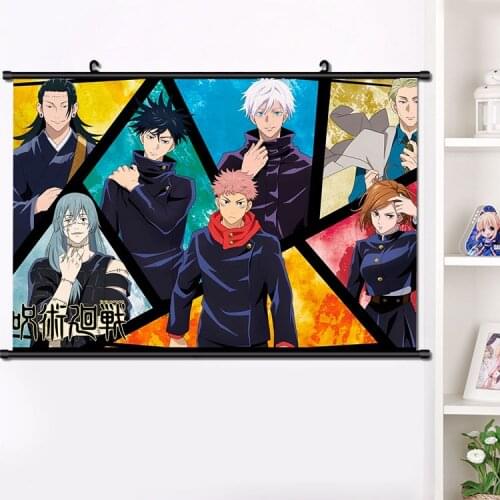 Anime Jujutsu Kaisen Ryoumen Sukuna Itadori Yūji Fushiguro Megumi Nanami Kento Wall Scroll Poster HD Print Home Decor 40x60cm