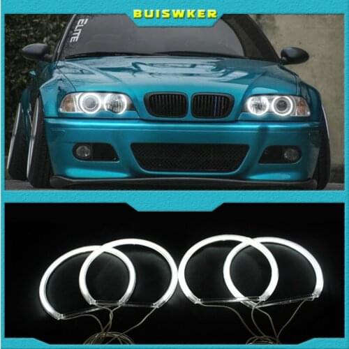 Car-styling Dual color WHITE Yellow 4X131MM LED Halo Rings Cotton Light For BMW E36 E38 E39 E46 M3 LED SMD Angel Eyes Lamp
