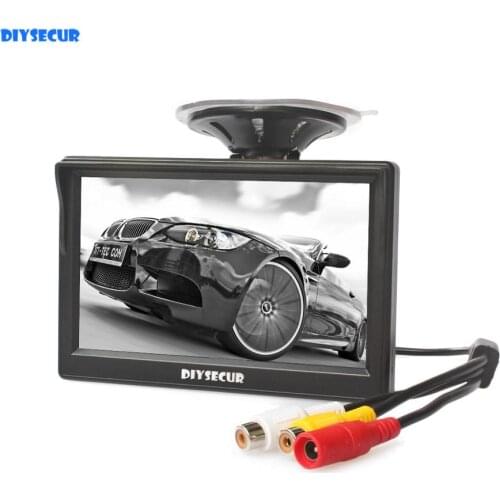 DIYSECUR 5" Car Monitor TFT LCD HD Digital 800*480 Screen 2 Way Video Input For Reverse Rear View Car Camera DVD VCD