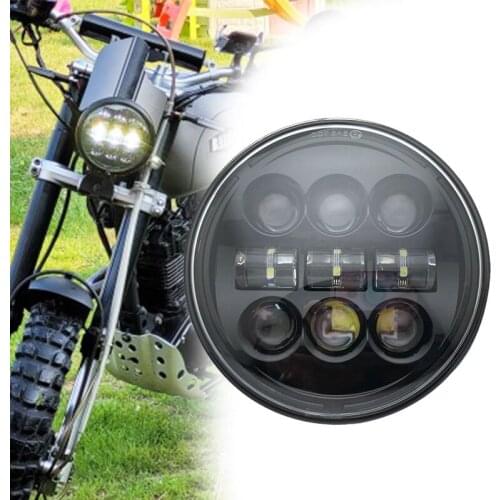 White DRL High Low Beam Projector Led Headlight 5.75 Inch for Iron 883 Sportster Dyna Triple Wide Glide Low Rider Motorcycle