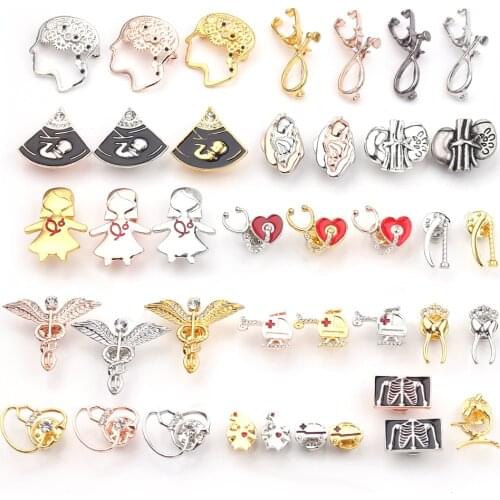 Newborn Brooches Doctors Nurse Medical Jewelry Lapel Pin Metal Christmas Gift Pins and Brooches Women Accessories