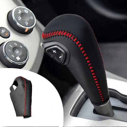 Gear Shift Knob Cover For Chevrolet Trax 14-17Aveo 11-14 PU Leather Non-Slip Hand Brake Gear Case Car Decor Shift Knob Shell