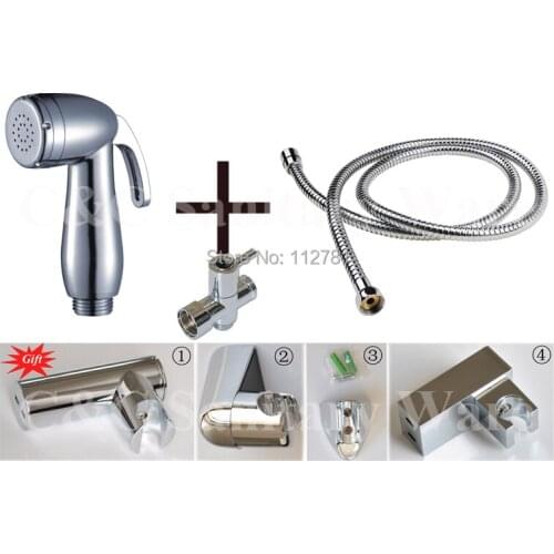 G1/2, G7/8, G3/4, M18X1.5L Optional T-adapter, Single Handle Chrome Handheld Shattaf Bidet A1301ST