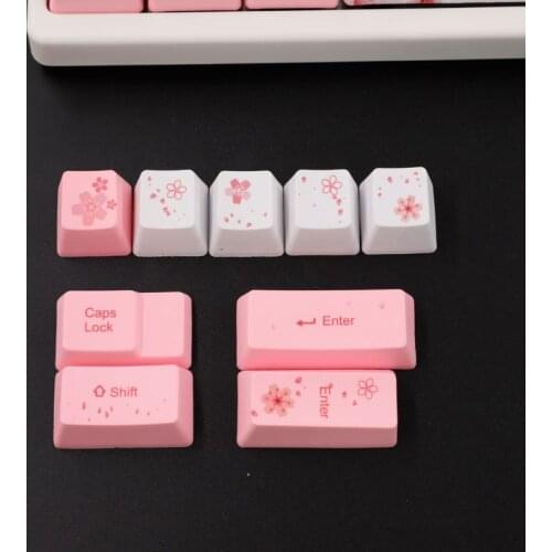 104+9 Keys OEM PBT Keycaps Full Set Mechanical Keyboard Keycaps PBT Dye-Sublimation Cherry Blossom Keycaps