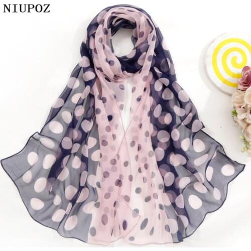 Hot Fashion Women Foulard Bandana Dot Scarf Chiffon Georgette Long Shawl Summer Scarf Sunscreen Elegant