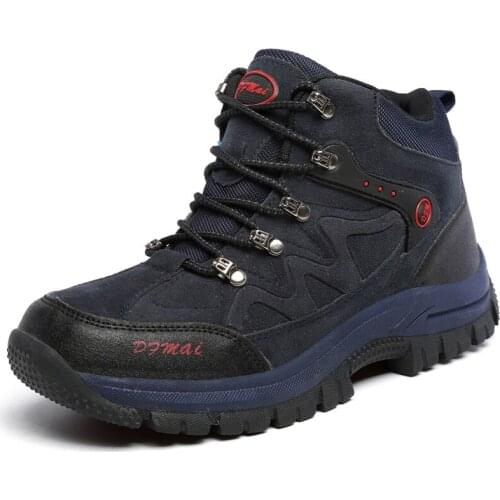 Men Boots Ankle Outdoor Non-slip Waterproof Sneakers Fashion Shoes Women Lace Up Autumn Winter Plus Size 36-48