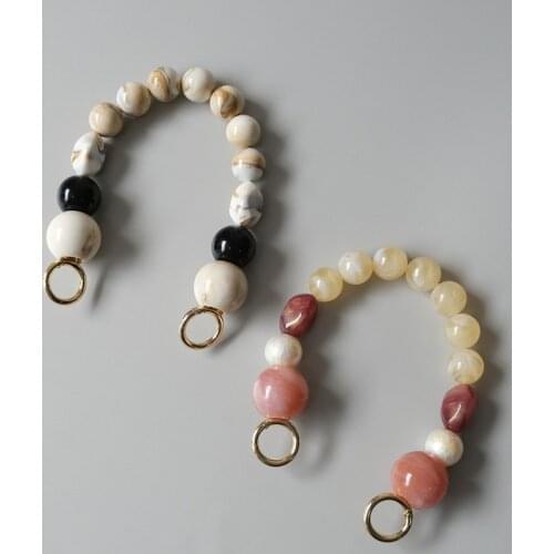 New Fashion Woman Handbag Accessory Chain Detachable Replacement White Beige Grey Bead Strap Women Shoulder DIY Resin Bag Chain