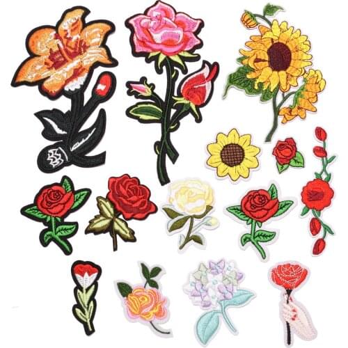New Rose Plum Blossom Sunflower Series Embroidery Ironing High-end Clothing Accessories Shoe Bag Accessories Patch
