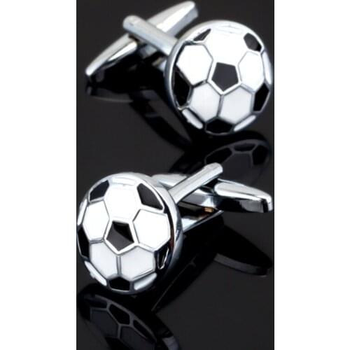 New Gift Retail Mens Cuff Button Accessories Latest Hotsale High Quality White Football Style Cuff Button Cufflinks abotoadura