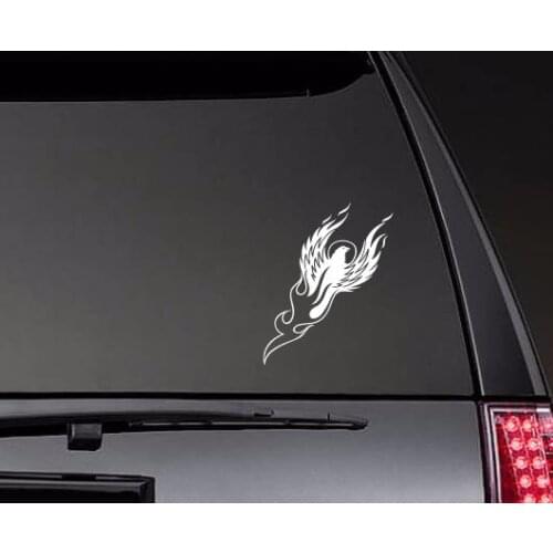 Eagle Bird With Flames Flying Past The Vinyl Car Decal Die Cut Art Car Trunk Bumper Stickers Front Windshield Decor White ZP0696