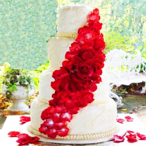 Edible Rose Petals Wedding Anniversary Valentines Day Decorations Love Gift cake Decorating Tools Party Supplies 50pcs/pack