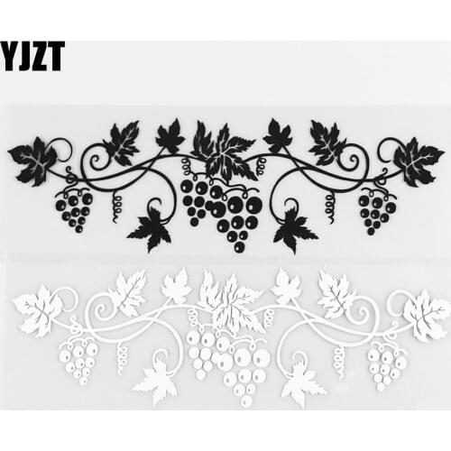 YJZT 18.2×5.5CM Vinyl Car Sticker Decal Grape Vine Beautiful Body Decoration Lovely Grape Black / Silver 10A-0779