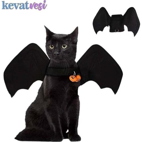 Funny Bat Wings for Pet Dog Cat Costumes with Bells Halloween Christmas Cosplay Dress Up Cat Clothing Small Dogs Pet Accessories
