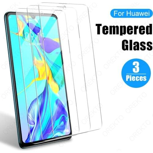 3Pcs Screen Protector Glass For Huawei P30 P40 P20 Lite P Smart 2019 Tempered Glass For Mate 20 30 10 Lite Honor 8X 20 10 Lite