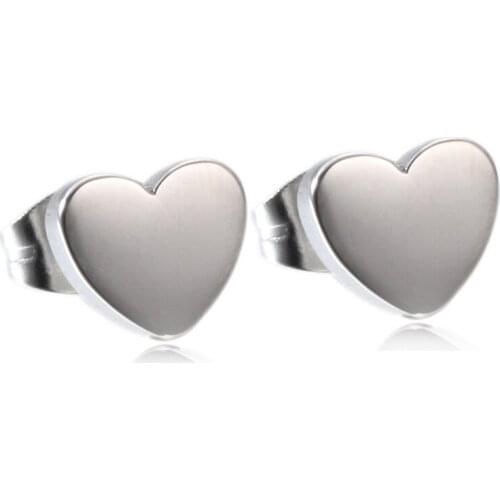 Modyle Gold & Silver Color Love Heart Women Stud Earrings Hot sell Stainless Steel Heart Earrings for Women Fashion Jewelry
