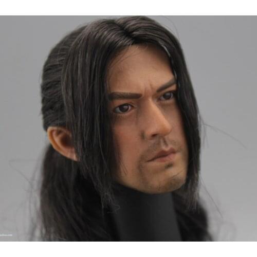 1/6 Male Head Sculpt Takeshi Kaneshiro Long Hair Version Head Carved Akechi Samanosuke Model Toys Fit 12" Figure Body