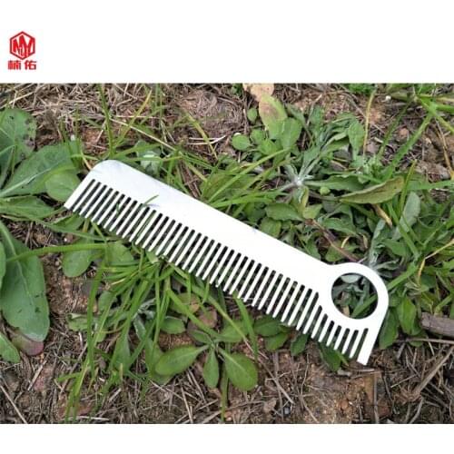 1PCS EDC Comb Outdoor Portable Unisex Stainless Steel Health Tactical Comb