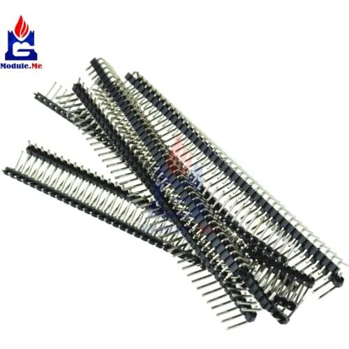 Diymore 10PCS/Lot 40Pin Header 2.54mm Single Row Right Angle Pin Header