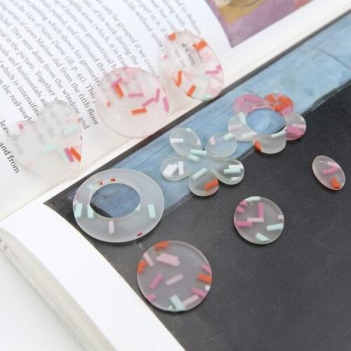 10pcs new ladies earrings fashion Summer Sweet Ice Cream Flowers heart-shaped Round Earrings For Women Diy Jewelry Accessories