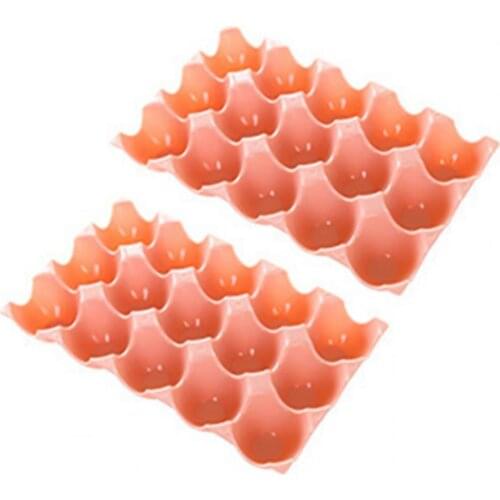 2Pcs Eggs Rack Multi-Color Reusable Plastic Lightweight Stackable 15 Grids Eggs Storage Plate Kitchen Storage Trays