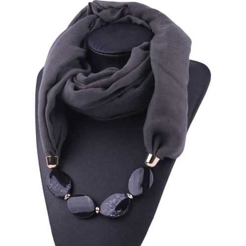 2020 шарф женский cotton linen Bali yarn jewelry necklace bib resin necklace pendant scarf foulard ethnic clothing accessories