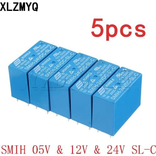 5PCS 5v 12v 24v SMIH-05VDC-SL-C SMIH-12VDC-SL-C SMIH-24VDC-SL-C Relays 250V 16A 8PIN SMIH-05V 12V 24VDC-SL-A 6Pin Relay